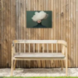 Hoed - Vrouw - Beige Tuinposter op houten frame 2 cm dik klein -sfeer4