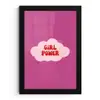 Girl power - Wolk - Roze fotolijst zwart zonder passe partout klein -3d