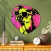 Hond - Zonnebril - Roze - Art Wandcirkel Organisch Plexiglas middel -sfeer2