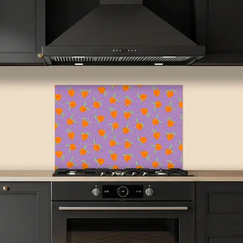 Paars - Oranje - Perzik keuken achterwand spatscherm klein 900 -sfeer1