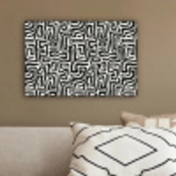 Grafisch - Lijnen - Zwart - Wit canvas 2cm klein 34 -sfeer3