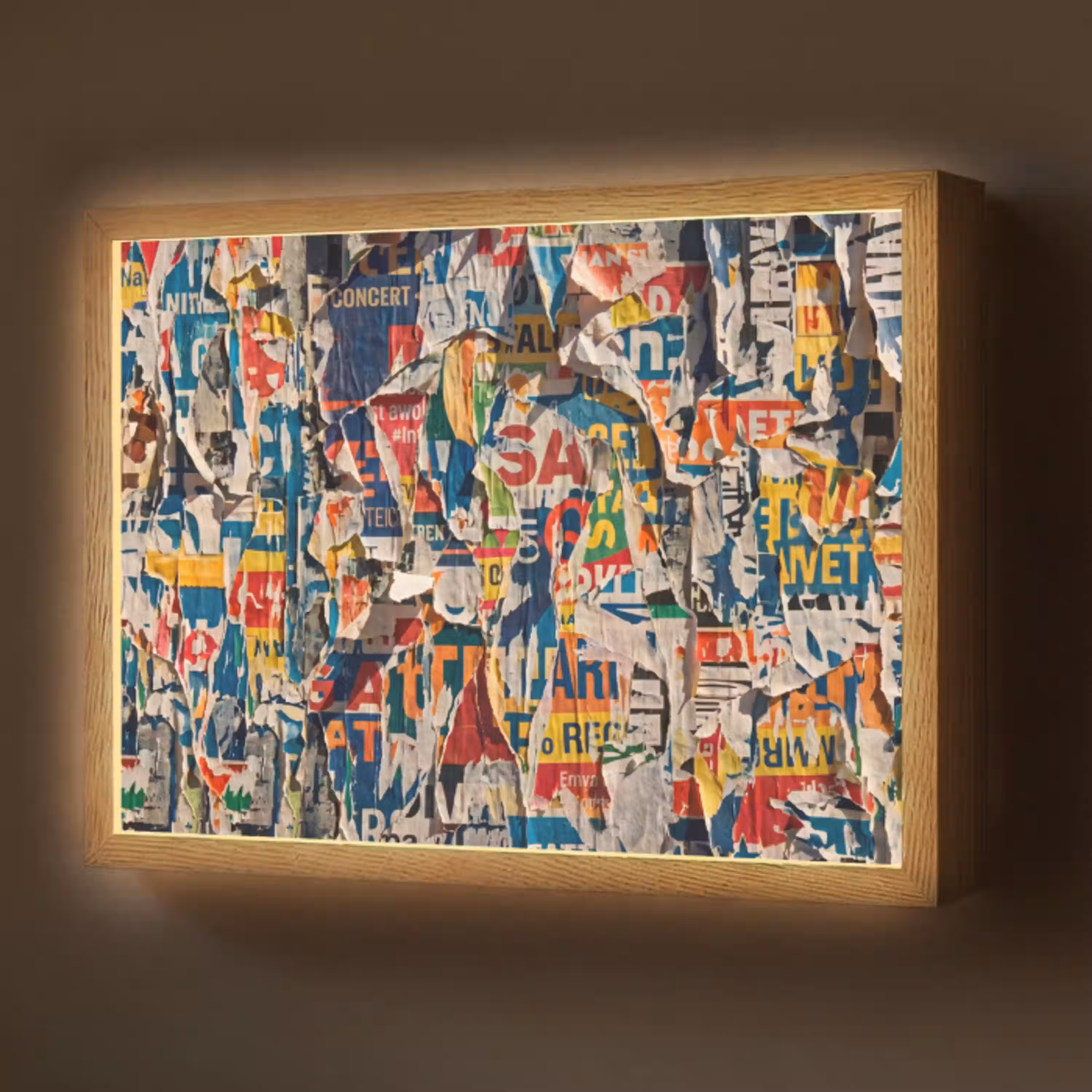 Abstract - Gelaagd papier - Urban - Modern - Kleurrijk Light Box met batterij (Wandlamp) middel -z3d_website