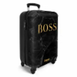 Quotes - Boss - Marmer look - Goud - Zwart NBS - Handbagage koffer - Unisex middel -productfoto_3d