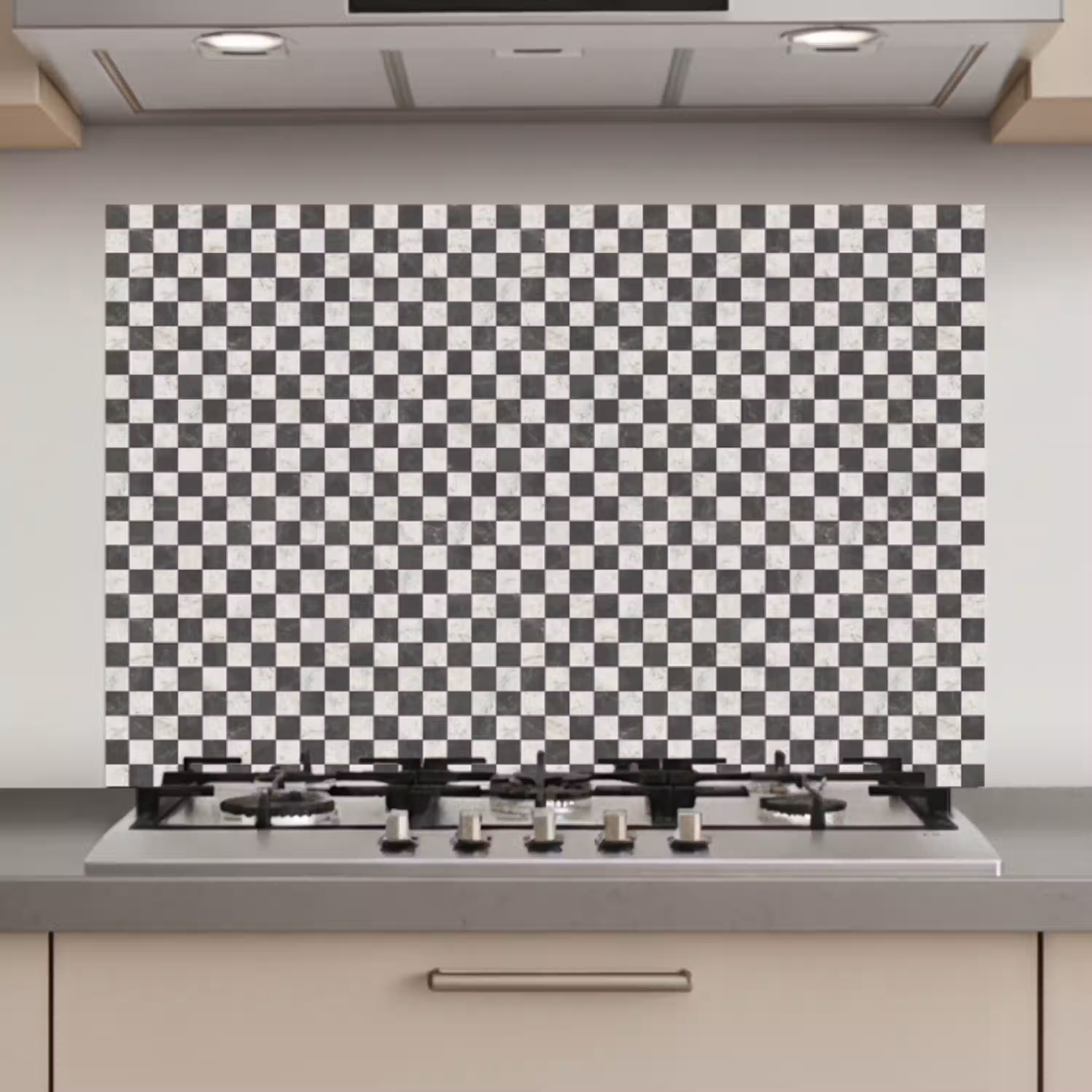 Marmer - Patroon - Grijs keuken achterwand spatscherm klein 900 -3d_website