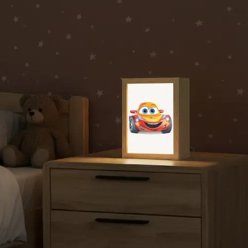 Raceauto - Oranje - Jongens - Kinderen - Auto Light Box met kabel klein -sfeer1_kind