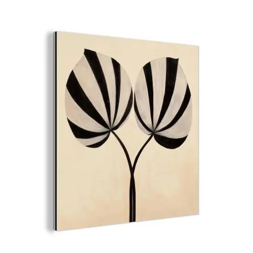 Bladeren - Gestreept - Stengel - Beige aluminium wit klein -3d