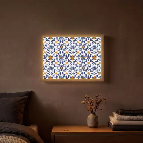 Patroon - Modern - Kleurrijk Light Box met batterij (Wandlamp) middel 907 -sfeer4