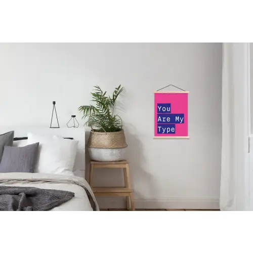 Valentijn - Tekst - Love textielposter latten blank klein -woonkamer