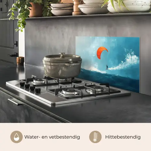 Kitesurfer - Oranje - Zee - Lucht keuken achterwand spatscherm klein -usp_NL