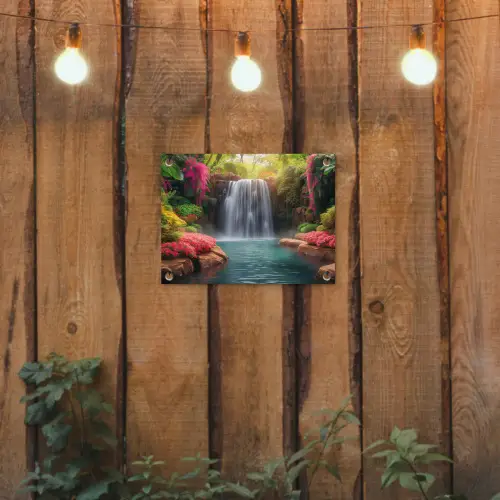 Betoverende Waterval in de Tropen tuinposter los doek klein -sfeer1