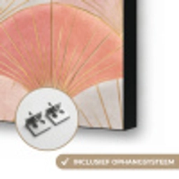 Waaiers - Goud - Roze Textielframe zwart klein 947 -USP_ophangsysteemNL