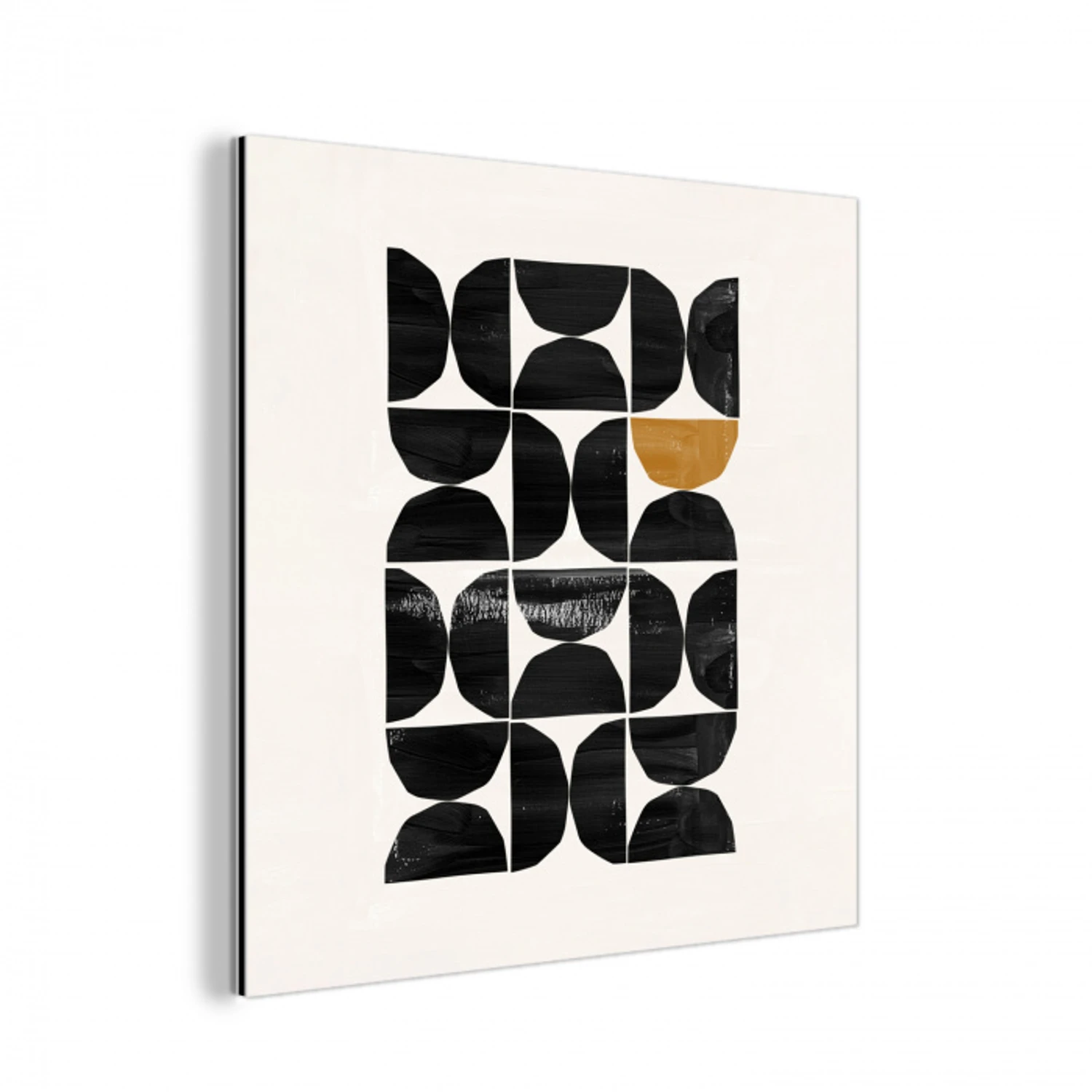 Modern - Halve cirkel - Goud - Zwart aluminium wit klein -3d