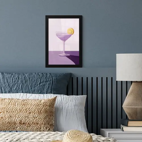 Cocktail - Paars - Minimalistisch - Citroen fotolijst zwart zonder passe partout klein -sfeer3