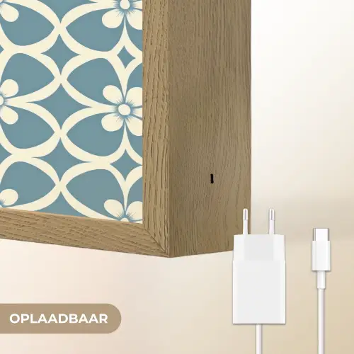 Patroon - Symmetrisch - Blauw Light Box met batterij (Wandlamp) middel 907 -USP_websiteoplaadbaarNL