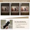 Paard - Bloemen - Natuur - Paars - Dieren Light Box met batterij (Wandlamp kind) middel -USP_dimbaarNL