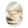 Cappuccino - Schuim - Schotel - Beige Wandcirkel Ovaal Forex klein -3d