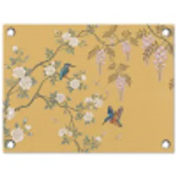 IJsvogels - Bloesem - Geel tuinposter los doek klein -3d