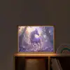 Eenhoorn - Paars - Sprookje - Fantasy dier Light Box met batterij (Wandlamp kind) middel -sfeer1_kind