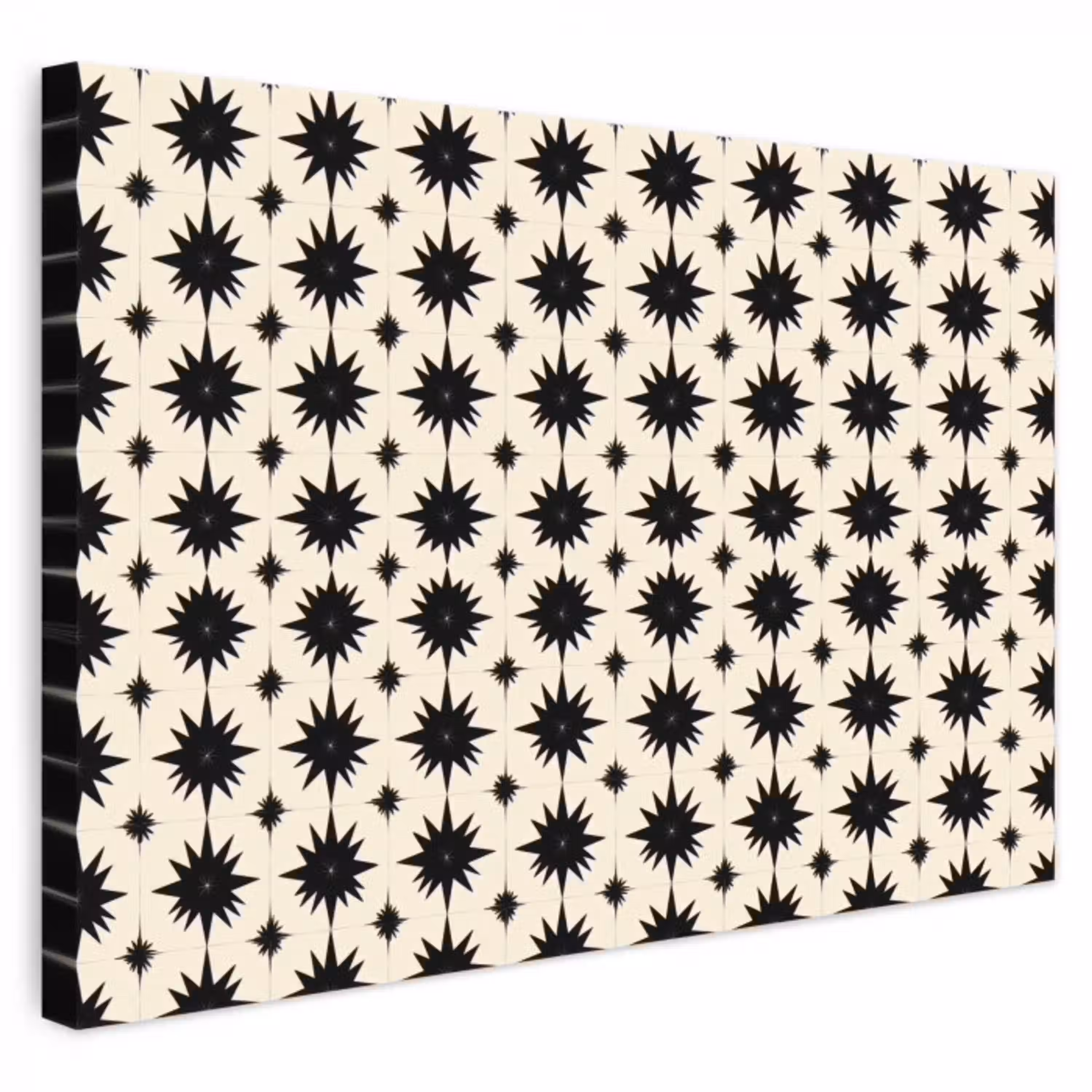Stervormen - Geometrisch - Zwart canvas 2cm klein 34 -3d