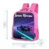 Lichtstralen - Neon - Racewagen - Paars Kinderrugzak - Roze middel -productfoto_formaten