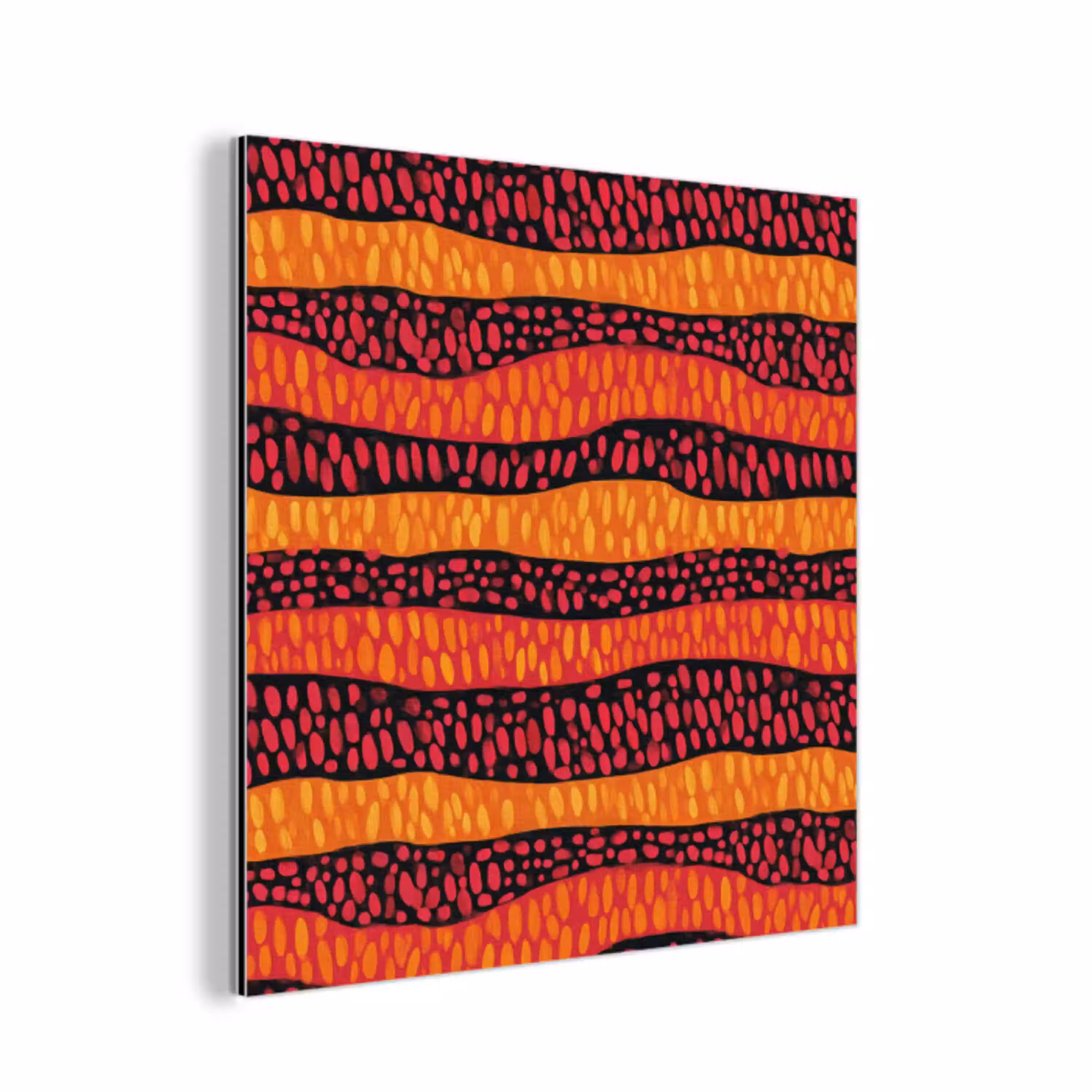 Oranje - Roze - Expressief - Patroon aluminium wit klein 46 -3d