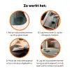 Kat - Zwart - Koffie - Minimalistisch Inductie beschermer vinyl 3mm klein -zzzzzzz-td-werking
