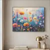 Bloemen - Natuur - Waterverf - Kunst Textielframe zwart klein -sfeer2