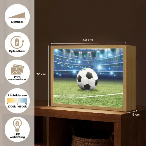 Voetbal - Stadion - Bal - Jongens Light Box met batterij (Wandlamp kind) middel -USP_websiteoverzichtNL