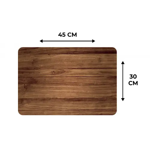 Houtlook - Bruin Placemat vinyl groot -specs