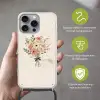 Bloemen - Quote - Beige - Lint Hoesje iPhone 16 Pro Max met koord klein -sfeer2_NL