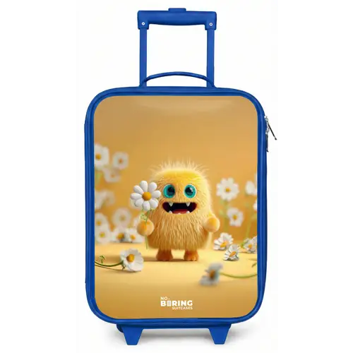 Monster - Wezen - Bloem - Geel Kinderkoffer - Blauw klein -zz3dotto
