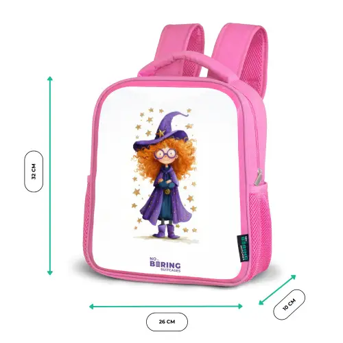 Sterrenmagie met krullen Kinderrugzak - Roze middel -productfoto_formaten