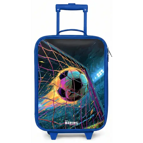Neon - Net - Voetbal - Kleurrijk Kinderkoffer - Blauw klein -zz3dotto