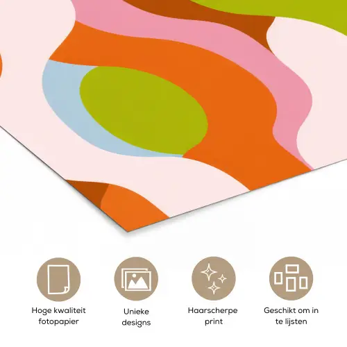 Abstract - Vormen - Roze poster papier klein -closeup_NL