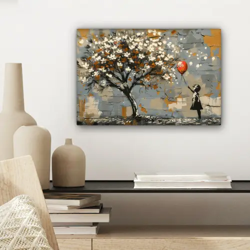 Boom - Graffiti - Banksy Style - Balloon Girl canvas 2cm klein -sfeer6