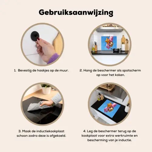 Ballonnen - Goud - Stervorm - Roze Inductie beschemer met haakjes middel -ky-gebruik-nl
