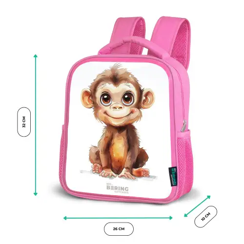 Baby aap Kinderrugzak - Roze middel -productfoto_formaten
