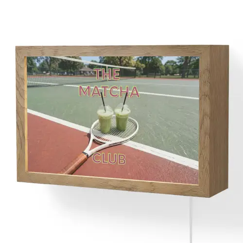 Matcha Club - Tennis - Matcha Light Box met kabel (Wandlamp) klein -3d