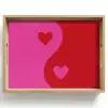 Minimalistisch - Rood - Roze - Hartjes Dienblad Rechthoek middel -z3d_shopping