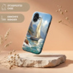Zeilschip - Zee - Rotsen - Wolken Toughcase MagSafe Apple iPhone 17 klein -USP_RandenV_DE