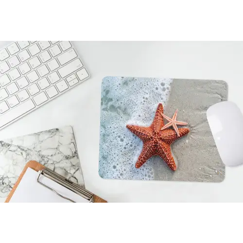 Zeester - Strand - Zee muismat rubber klein -witbureau
