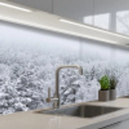 Bos - Sneeuw - Winter - Natuur - Wit keuken achterwand 2 middel -3d_schuin