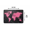 Wereldkaart - Roze - Marmer Placemat vinyl groot -specs