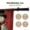 Klassiek - Kerstgroet - Sneeuwpop - Rood Wandkleed katoen klein -sfeer2