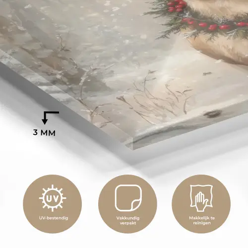 Kerst - Rendier - Winter - Krans plexiglas 5mm klein -sfeer2