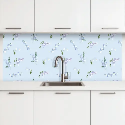 Patroon - Bloemen - Versiering keuken achterwand 2 middel 871 -3d