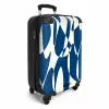 Abstract - Blauw/Witte vormen NBS - Handbagage koffer - Kinderen Unisex middel -productfoto_3d