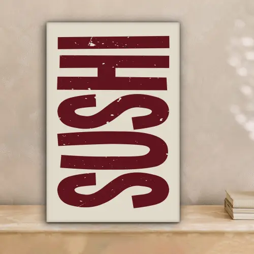 Sushi - Rood - Japandi - Decoratie canvas 2cm klein -sfeer1