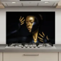 Make up - Kunst - Vrouw - Luxe - Goud keuken achterwand spatscherm klein -3d_website