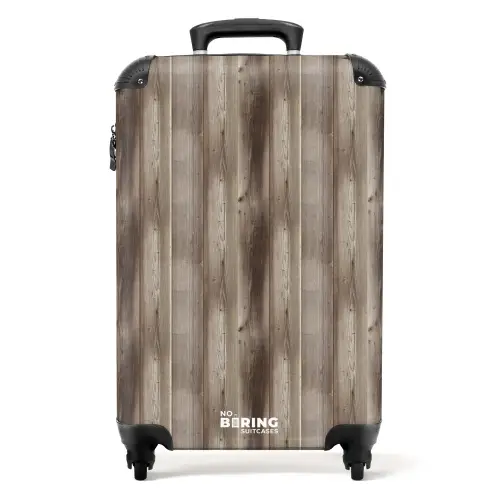 Vergrijsd verticaal hout motief NBS - Handbagage koffer - Volwassenen Unisex middel -productfoto_recht